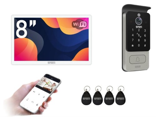 WideodomofonWideodomofon 5TECH: 2-żyłowy Cyfrowy WiFi FHD 8" Virgo One PLUS(W)/82228