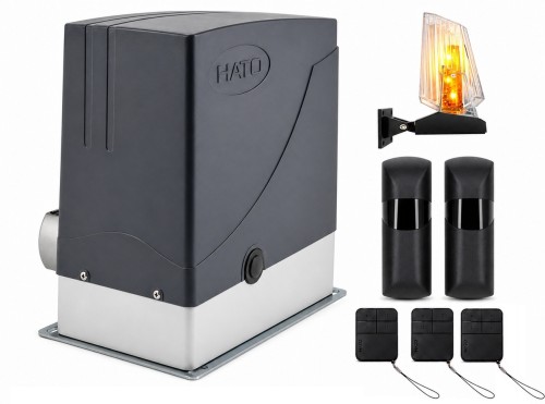 Napęd do bramy przesuwnej HATO DKC400Y 600KG +3x pilot , lampa 
