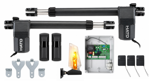 Napęd do bramy dwuskrzydłowej HATO SWING 400 - 3x pilot , foto , lampa LED (1)
