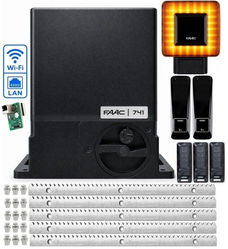 Napęd do bramy przesuwnej FAAC 741C - DELTA3 do 900KG - WIFI - LAN