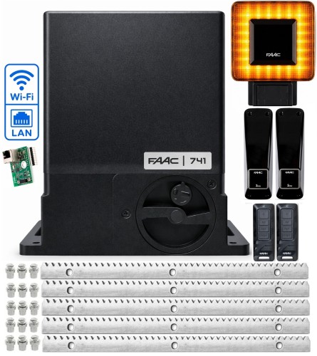 Napęd do bramy przesuwnej FAAC 741C - DELTA3 do 900KG - WIFI - LAN 