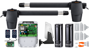 Napęd do bramy dwuskrzydłowej GENIUS G-BAT 400 - 2 x pilot , foto , lampa